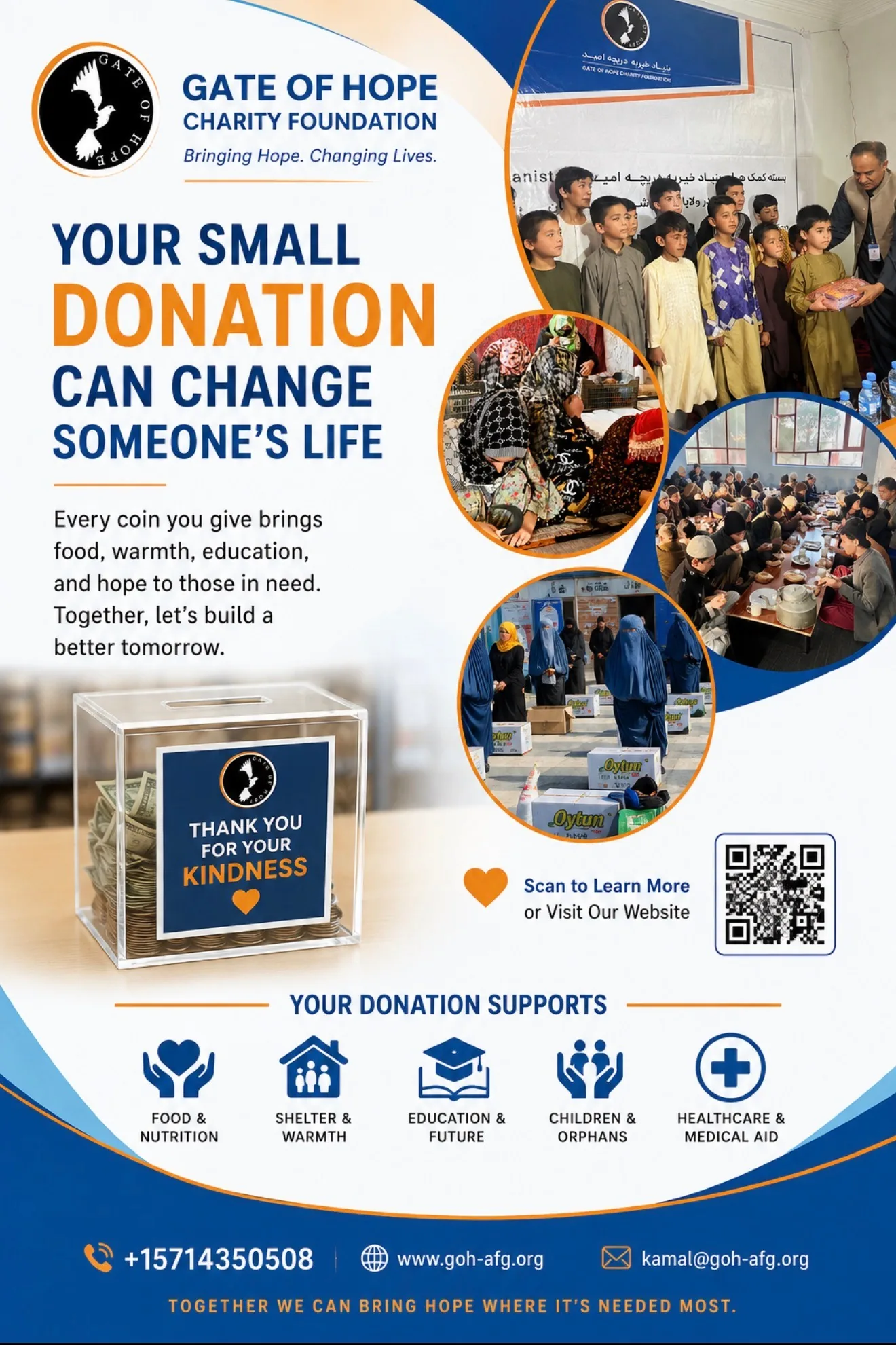 Your Small Donation Can Change Someone's Life — Gate of Hope Giving Campaign